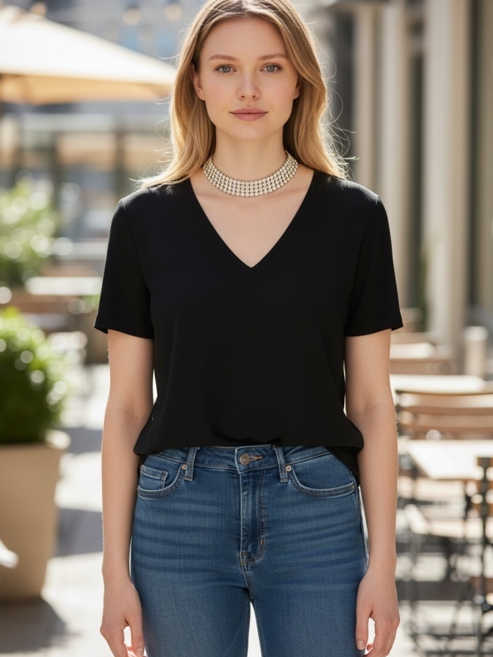 a new day Gold Rhinestone Choker Necklace